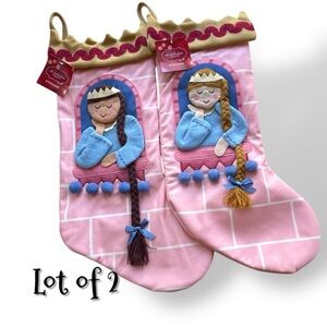 2 Pieces Christmas Stocking Felt Princess